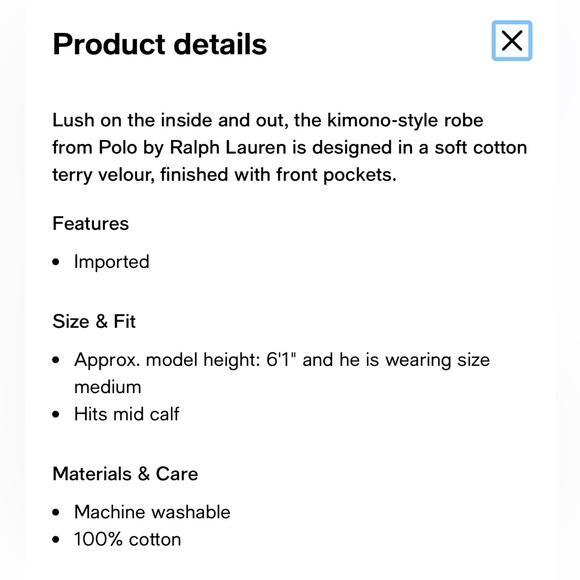 Polo Ralph Lauren Men’s Robe - Picture 2 of 2